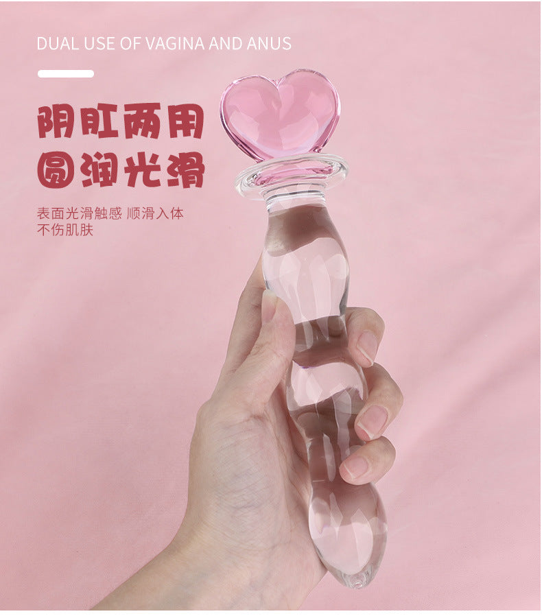 SM sex toy transparent crystal glass dildo massage stick penis masturbator cute styling adult products