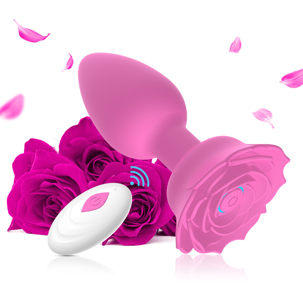 【APP Application】Wholesale from adult products manufacturers, enchantress charging APP remote control rose silicone backyard anal plug female masturbator