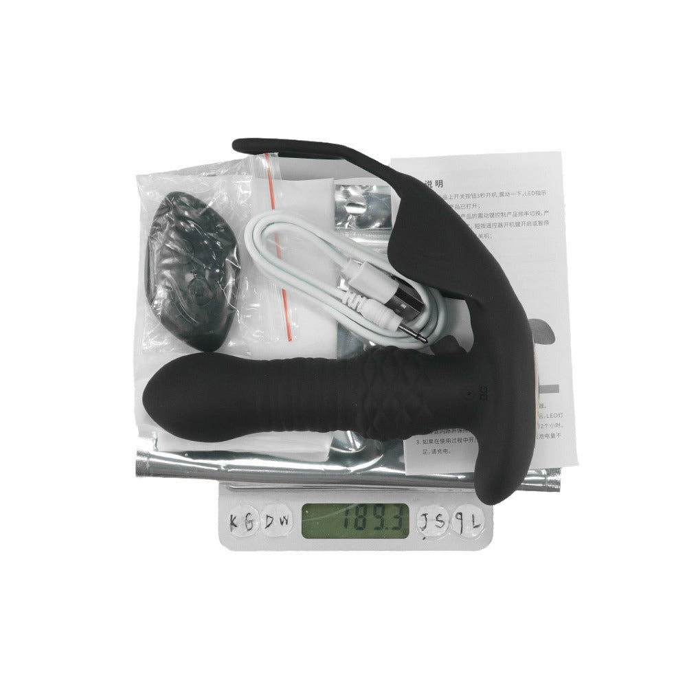 【APP Application】Retractable backyard anal plug crescent moon fourth generation wireless APP remote control prostate massager bag egg single ring lock essence ring
