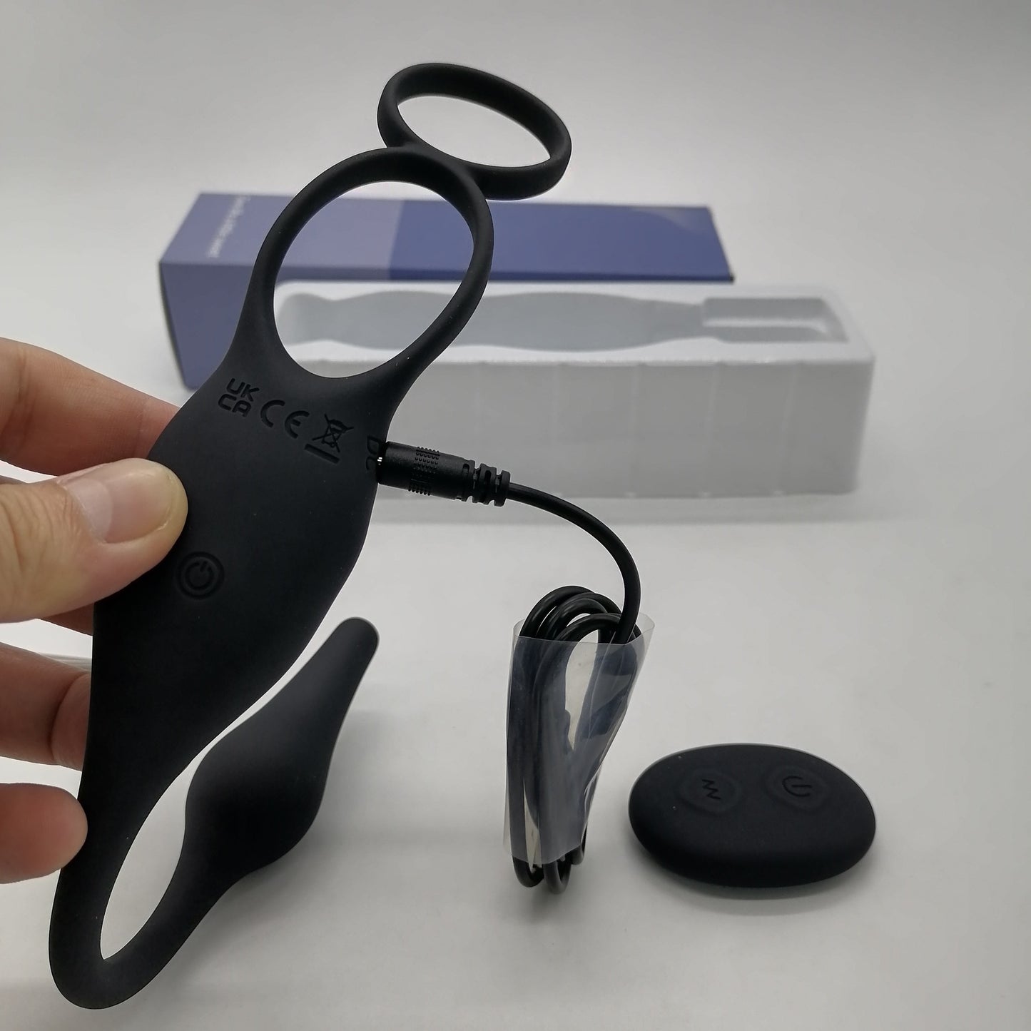 【recommend】Locking ring wearing prostate male and female sympathetic double stimulation massager adult sex toy