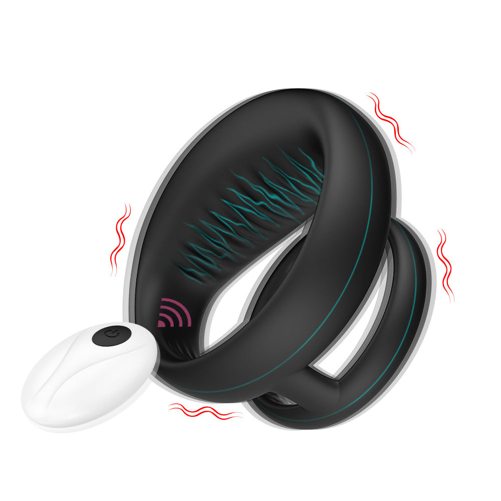 【APP Application】Adult products manufacturers wholesale APP double shock double ring delay lock fine ring husband and wife share male JJ ring speed