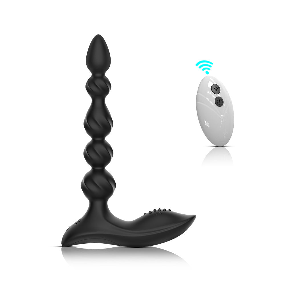 【APP Application】Quito pull five beads double shock anal plug wireless APP remote control backyard pull beads silicone strong shock charging anal plug wholesale