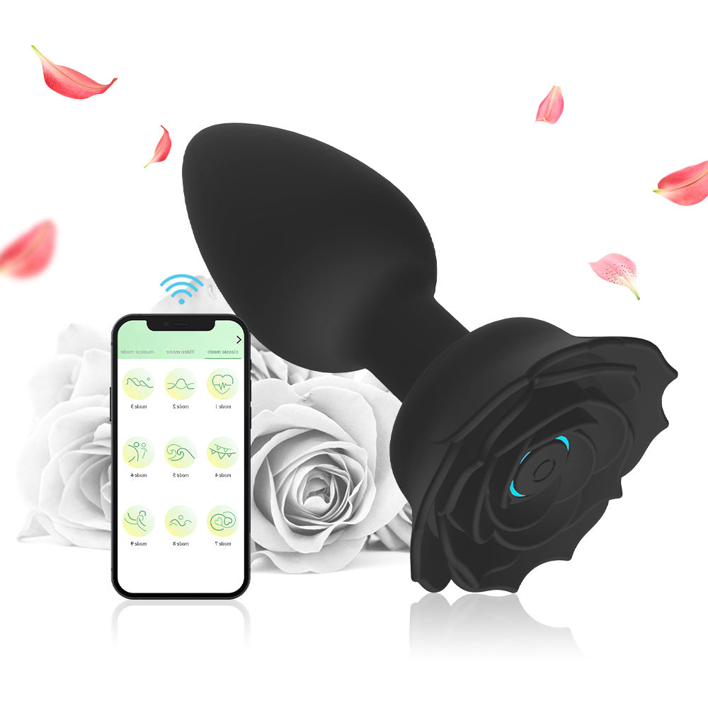 【APP Application】Wholesale from adult products manufacturers, enchantress charging APP remote control rose silicone backyard anal plug female masturbator
