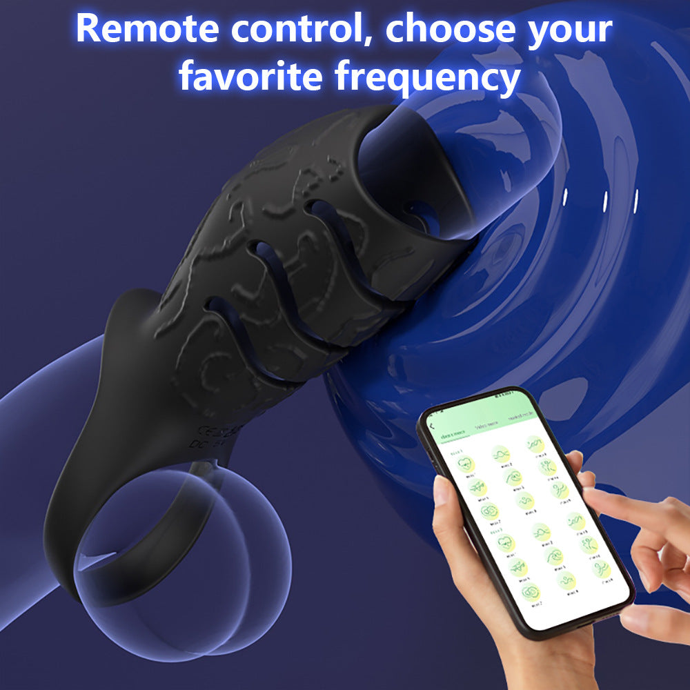 【APP Application】Locking ring vibration cover burst bar app male delay resistance ring husband and wife into the body resonator sex products batch