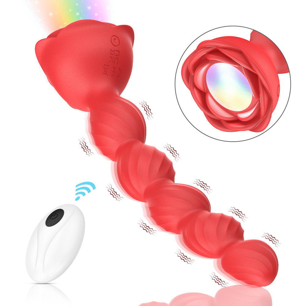【APP Application】Hayley Colorful Luminous Anal Plug Remote Control Rose Ball Backyard Anal Plug Prostate Male Female Masturbation Vibrator APP