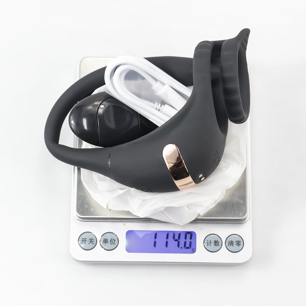 【APP Application】Wholesale from adult products manufacturers, Dragon Knight APP remote control double ring double shock lock fine ring backyard silicone anal plug couple