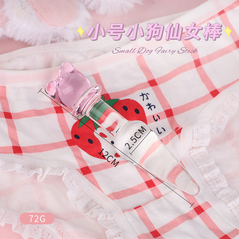 SM sex toy transparent crystal glass dildo massage stick penis masturbator cute styling adult products