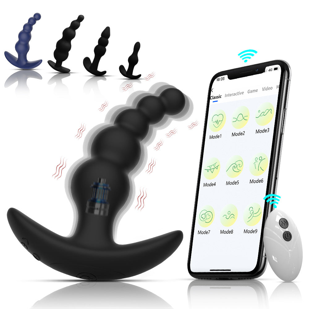 【APP Application】Wholesale of adult products manufacturers, Wulianzhu wireless APP remote control silicone backyard bead anal plug husband and wife products