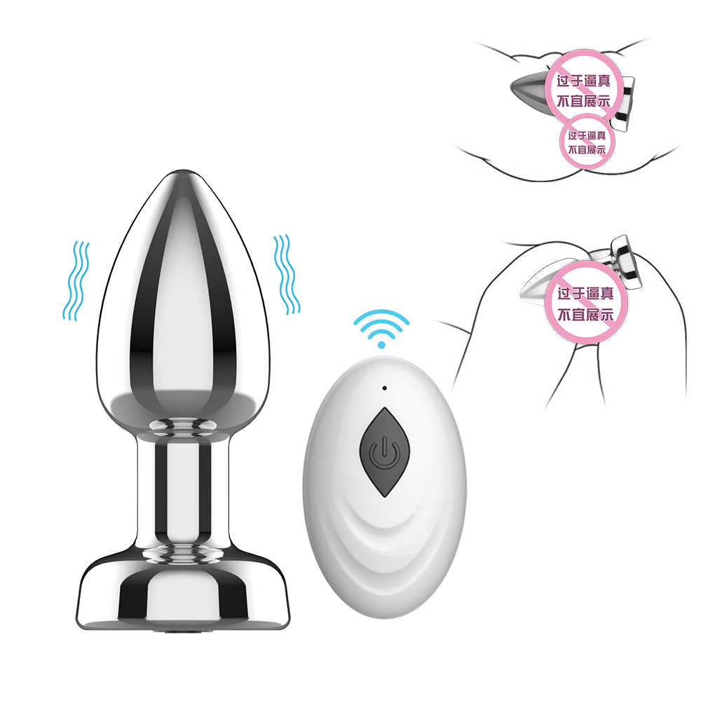 【APP Application】Adult products manufacturers wholesale, charging remote control APP vibration metal backyard anal plug set, gay products Leya