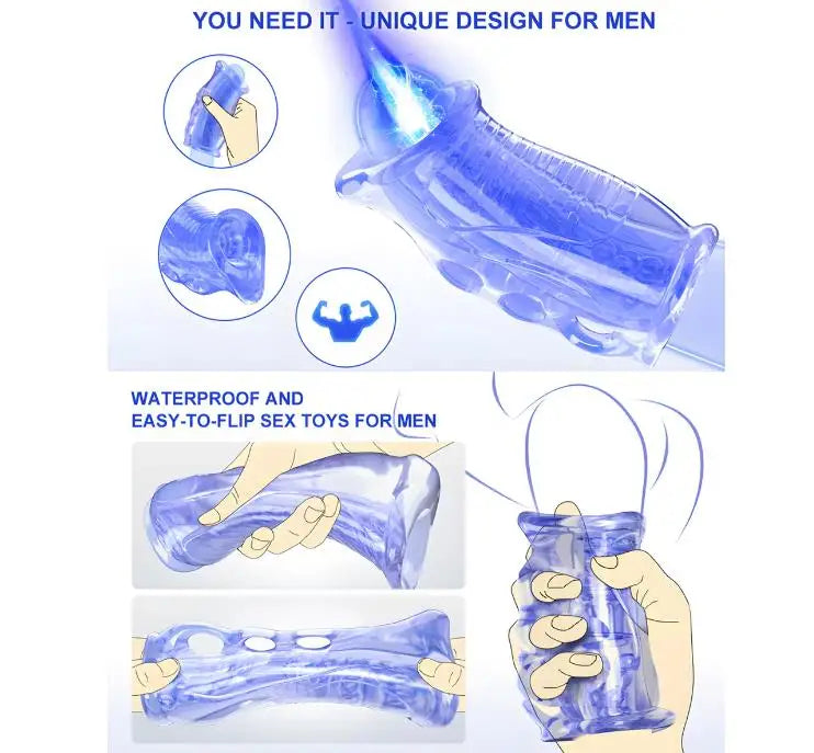 Masturbation Cup Adult Sex in Anal Male Piston Sex Product Vibration Penis Cover Toys Soft Airplane Cup for Men Masturbator