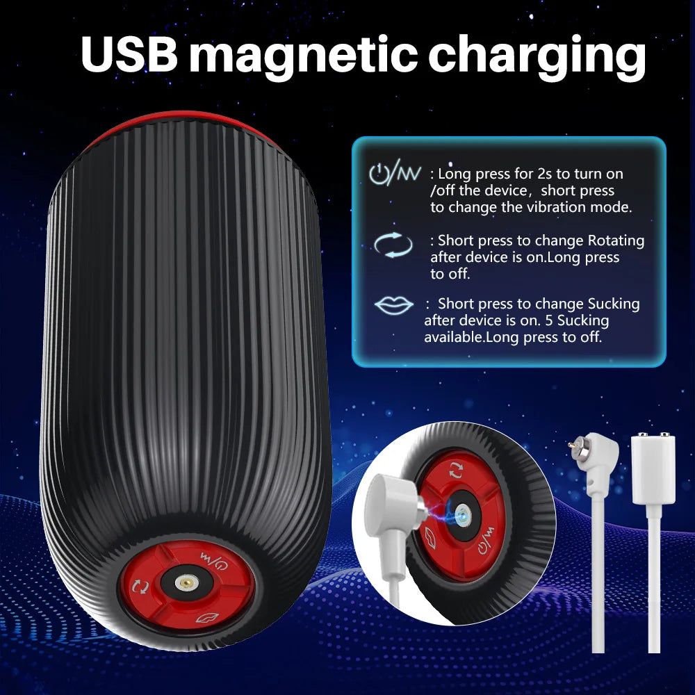 Masturbation Cup Male Telescopic Rotating Masturbator Capsule Auto Sucking Aircraft Cup Piston Sex Products for Man's Vibrators