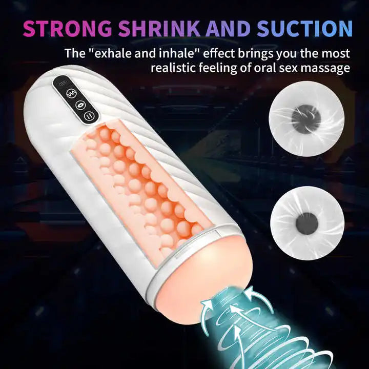 Male Telescopic Rotating Masturbator Automatic Capsule Auto Sucking Telescopic Aircraft Cup Piston Sex Products Man's Vibrators