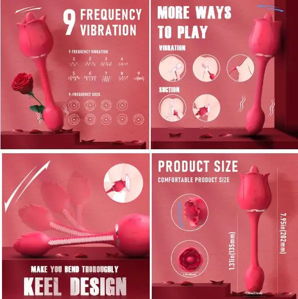 9 Speed Vibrators Stimulator Clitoris Massager Sex Toys Women Vagina Suck Sex Products Licking And Sucking Rose Masturbation Toy