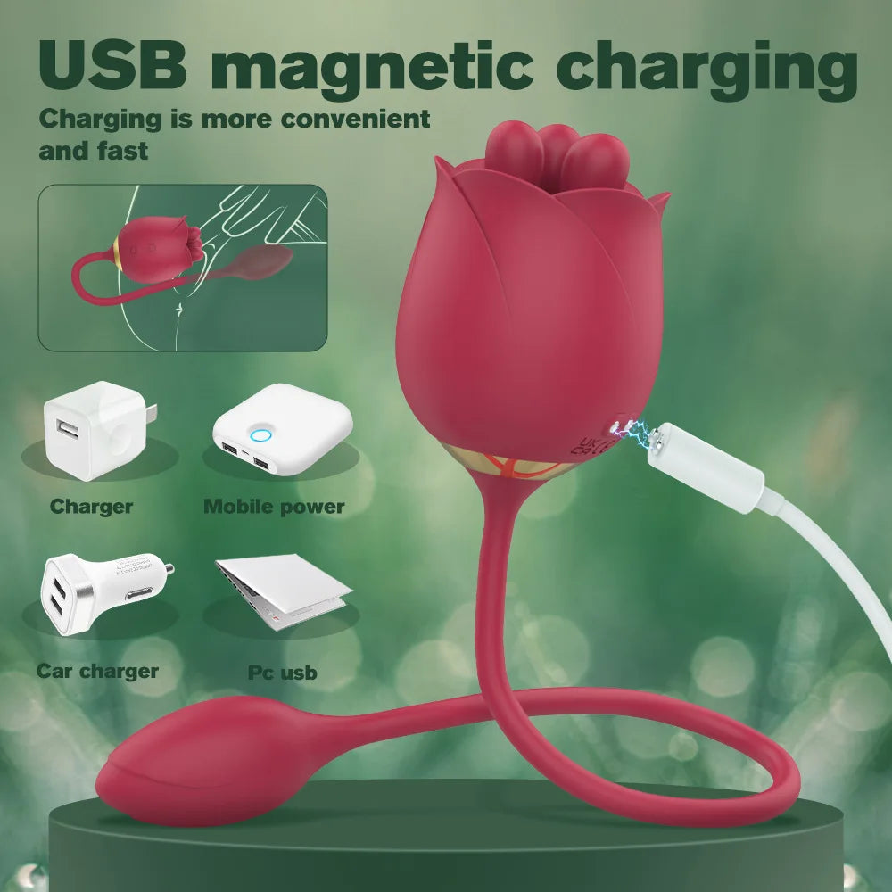 9 Speed Vibrators Stimulator Clitoris Massager Sex Toys Female Vagina Sex Products Licking And Sucking Rose Masturbation Toy
