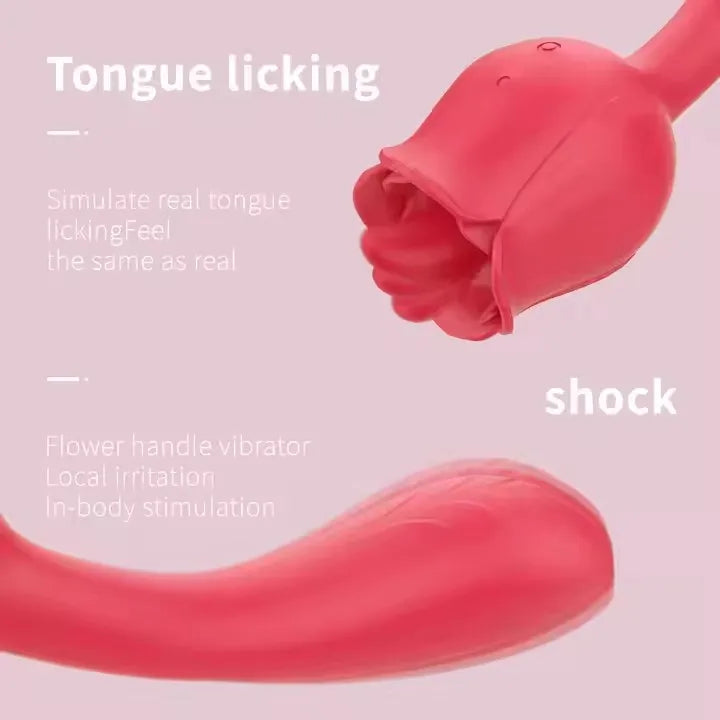 9 Speed 2 in 1 Vibrator Stimulator Clitoris Massager Sex Toys Women Vagina Licking And Sucking Rose Masturbation Sex Products