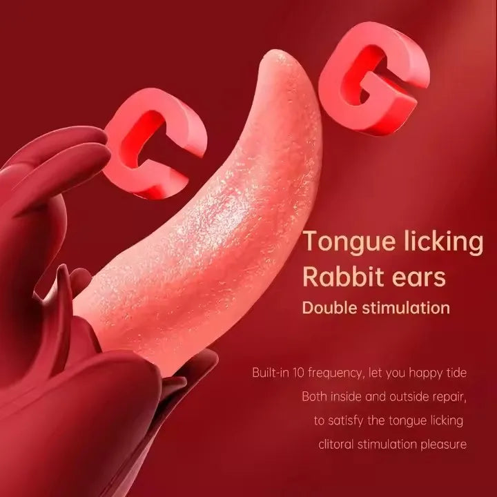 3 Speed Sucking Vibrator Ball Oral Stimulator Clitoris Massager Sex Toys for Women Vagina Sucking Telescopic Long Tongue Rose