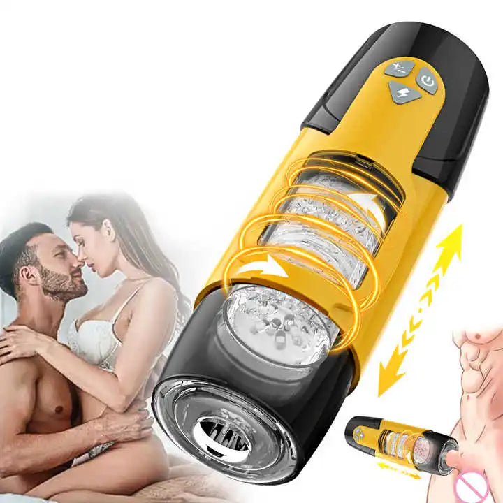 Masturbation Cup Male Telescopic Rotating Masturbator Capsule Auto Sucking Aircraft Cup Piston Sex Products for Man's Vibrators