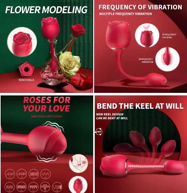 9 Speed Vibrators Stimulator Clitoris Massager Sex Toys Women Vagina Suck Sex Products Licking And Sucking Rose Masturbation Toy