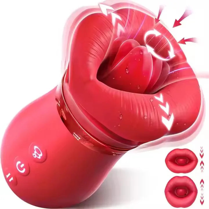 Vibrator Oral Tongue Stimulator Female G Spot Clitoral Stimulation Vibration AV Vibrator Sex Licking And Sucking Cit Rose