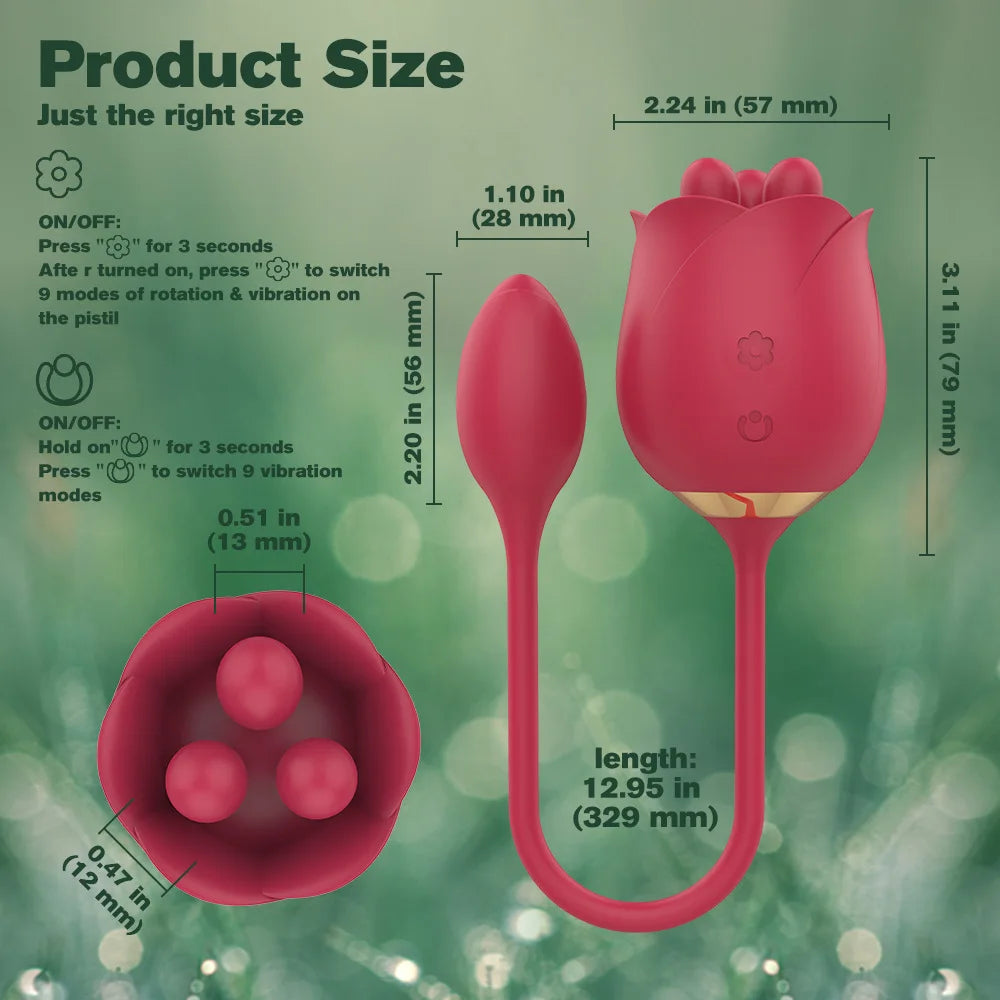 9 Speed Vibrators Stimulator Clitoris Massager Sex Toys Female Vagina Sex Products Licking And Sucking Rose Masturbation Toy