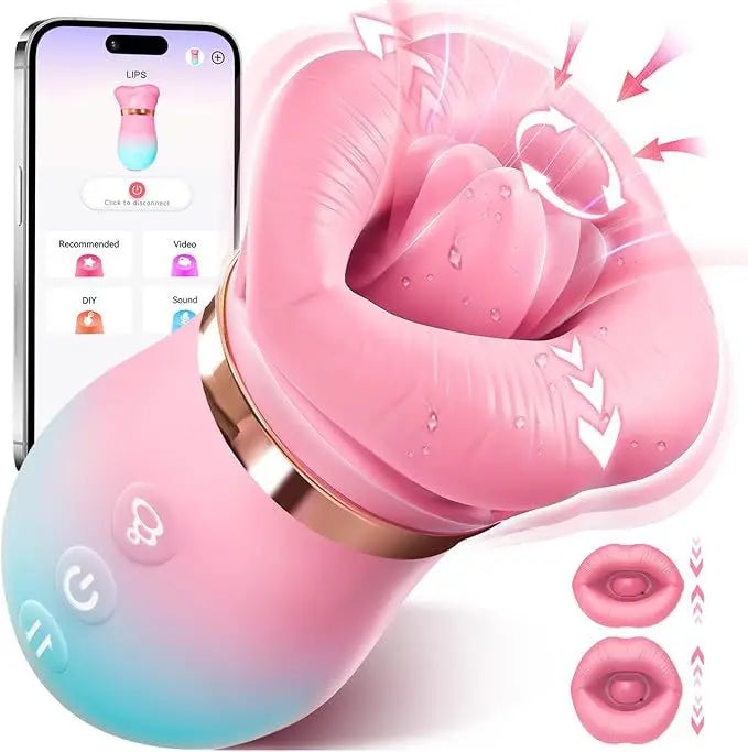 Vibrator Oral Tongue Stimulator Female G Spot Clitoral Stimulation Vibration AV Vibrator Sex Licking And Sucking Cit Rose