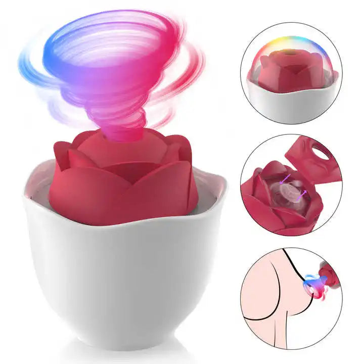 Vibrator Stimulator Clitoris Massager Sex Toys Women Vagina Licking And Sucking Rose Vibration Sex Products
