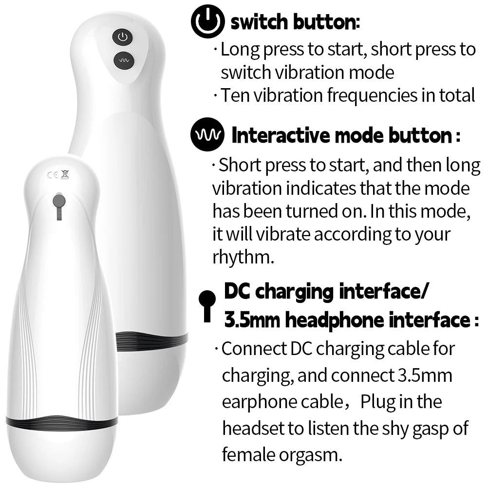 Male Telescopic Rotating Masturbator Automatic Capsule Auto Sucking Telescopic Aircraft Cup Piston Sex Products Man's Vibrators