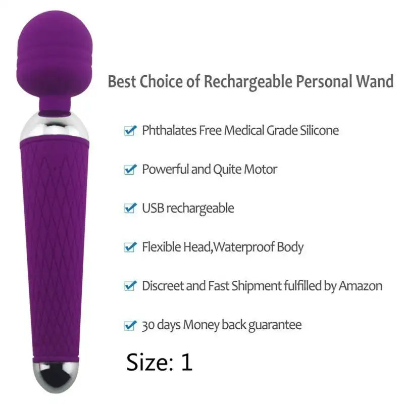 AV Magic Vibration Wand Body Massager 10 Speed Power G-spot Vibrator USB Rechargeable Sex Toys for Female