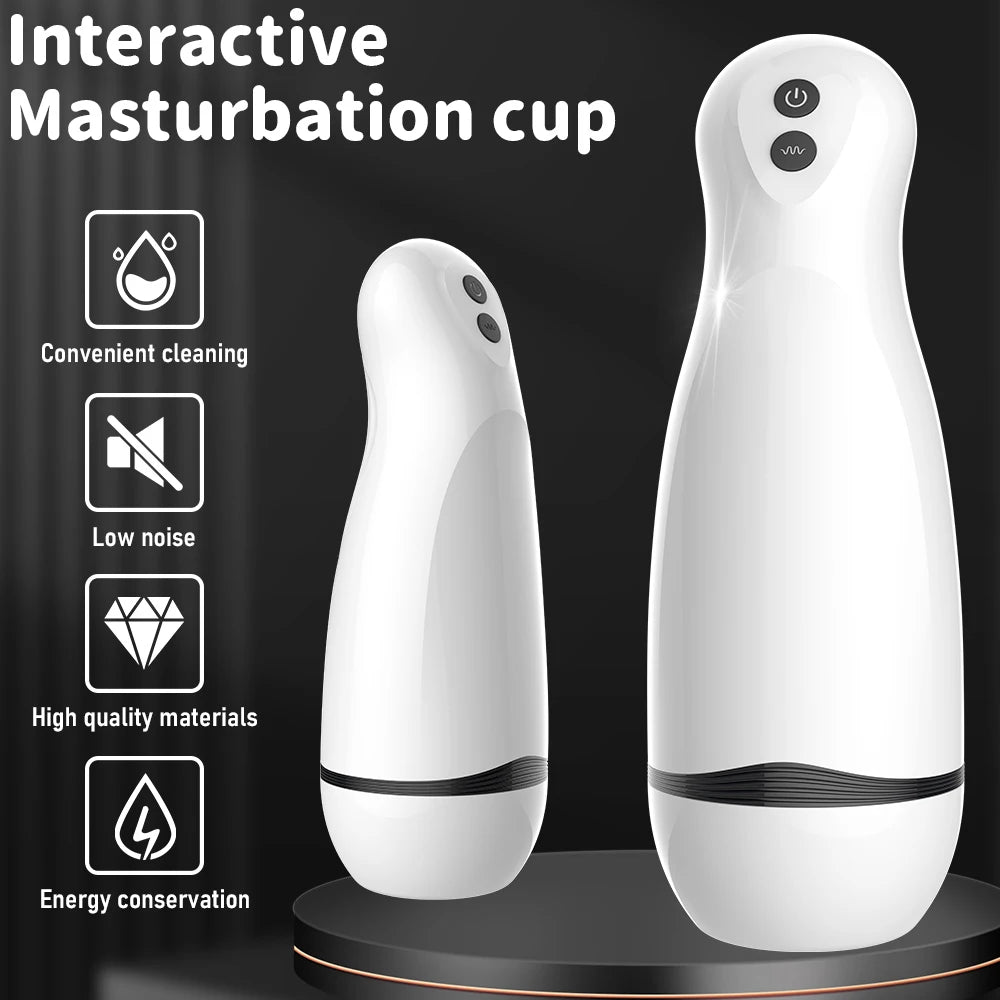 Male Telescopic Rotating Masturbator Automatic Capsule Auto Sucking Telescopic Aircraft Cup Piston Sex Products Man's Vibrators