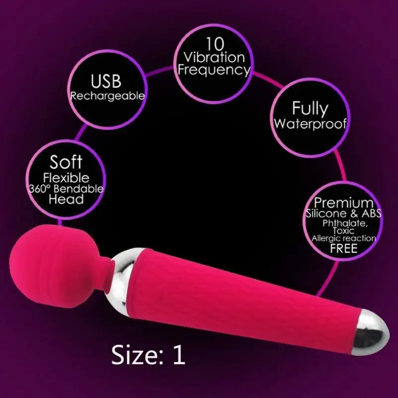 AV Magic Vibration Wand Body Massager 10 Speed Power G-spot Vibrator USB Rechargeable Sex Toys for Female