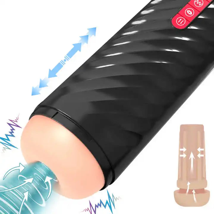 Male Telescopic Rotating Masturbator Automatic Capsule Auto Sucking Telescopic Aircraft Cup Piston Sex Products Man's Vibrators
