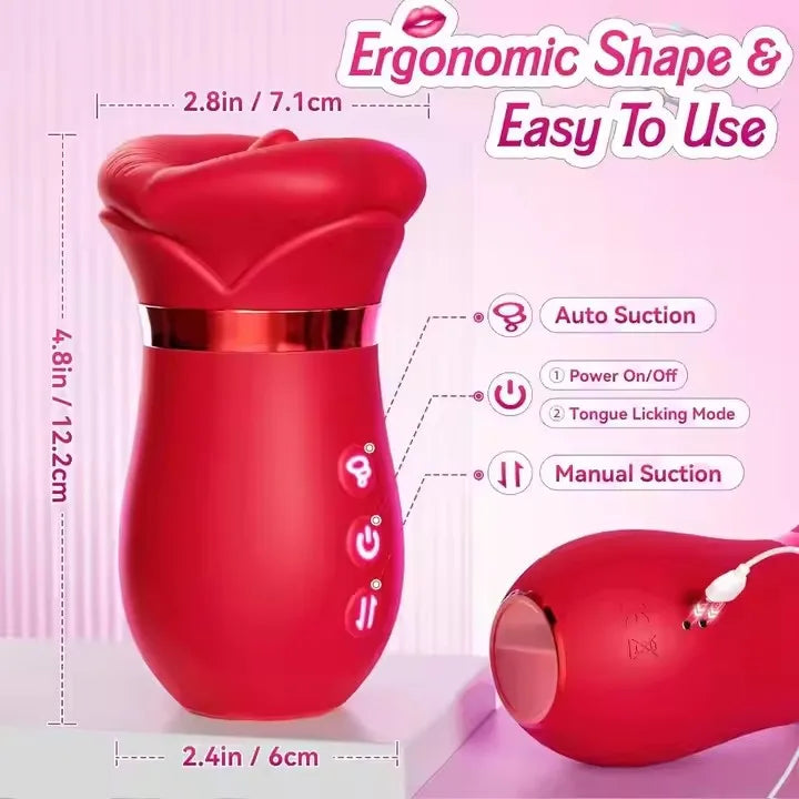 Vibrator Oral Tongue Stimulator Female G Spot Clitoral Stimulation Vibration AV Vibrator Sex Licking And Sucking Cit Rose