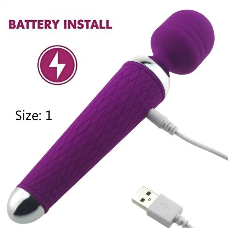 AV Magic Vibration Wand Body Massager 10 Speed Power G-spot Vibrator USB Rechargeable Sex Toys for Female