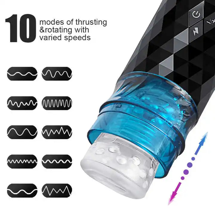 Masturbation Cup Male Telescopic Rotating Masturbator Capsule Auto Sucking Aircraft Cup Piston Sex Products for Man's Vibrators