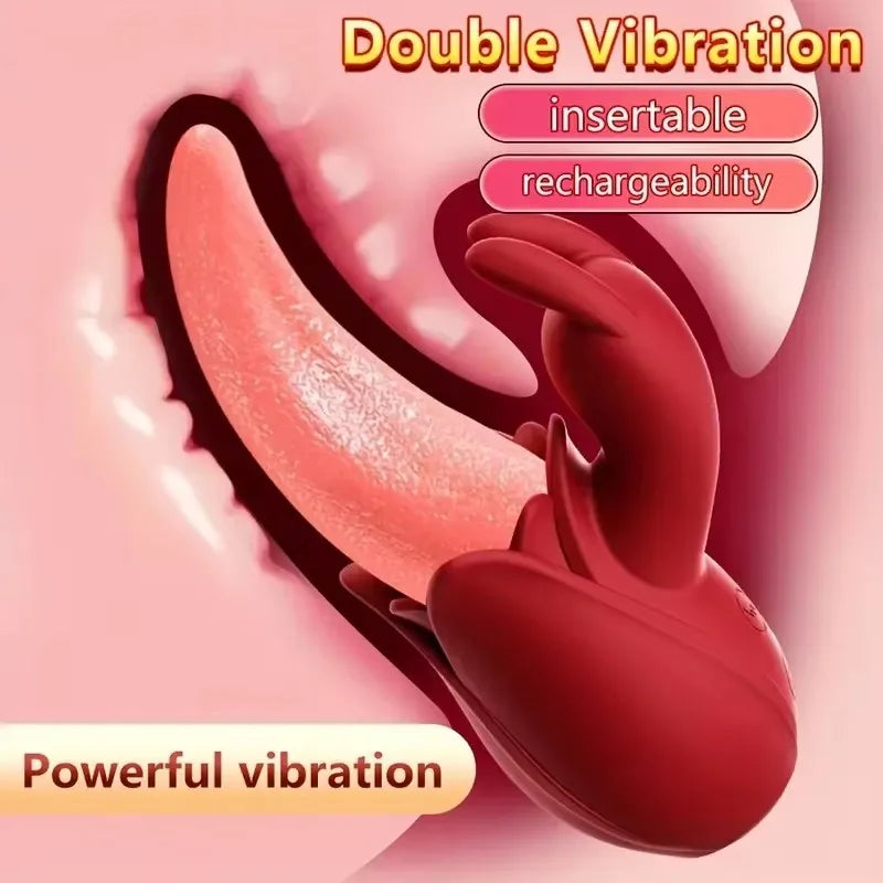 3 Speed Sucking Vibrator Ball Oral Stimulator Clitoris Massager Sex Toys for Women Vagina Sucking Telescopic Long Tongue Rose