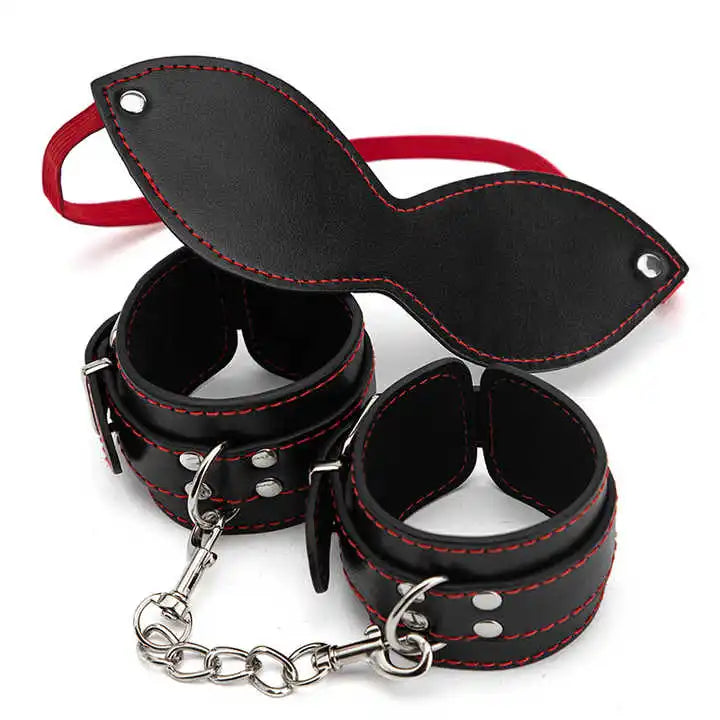 SM Products Bondage Metal Handcuffs Adult Games Sex Toys Hand Cuffs For Couple Erotic Product Adjustable Ankle Foot Cuffs+Patch