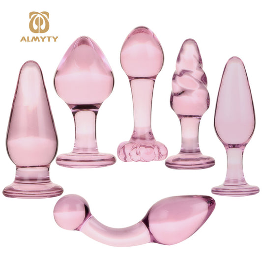 Women's Ice and Fire Glass Pink Backyard Anal Plug Sex Toys Sex Toys