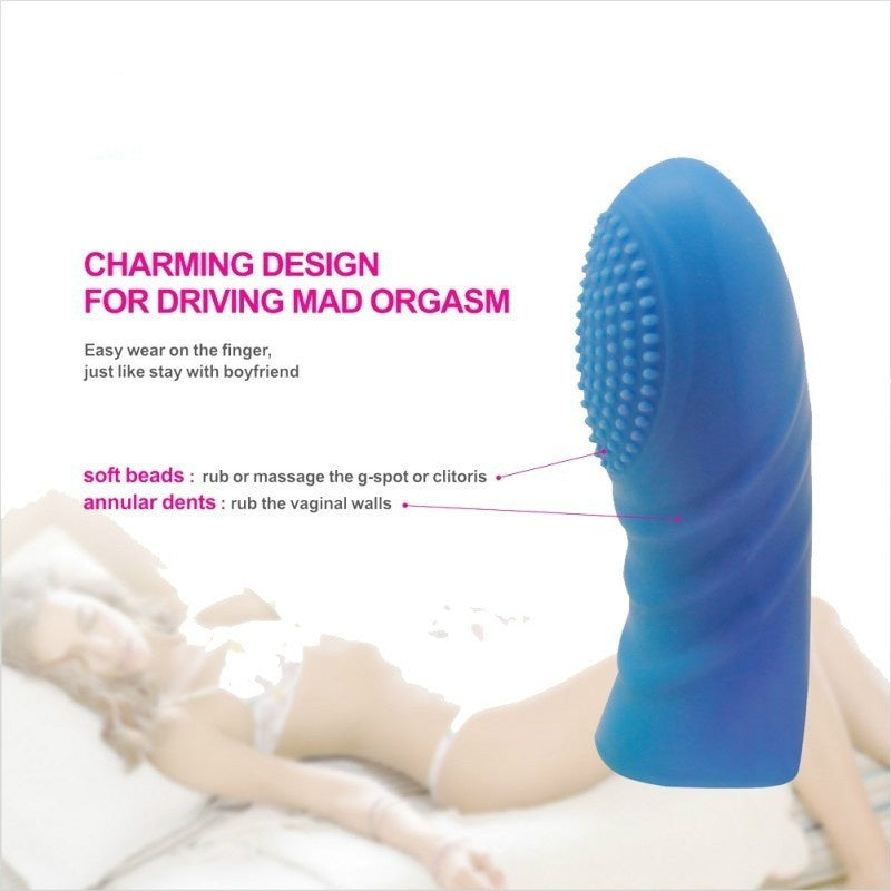 غطاء حماية إصبع تدليك الجسم من السيليكون للنساء، لعبة جنسية للبالغين للنساء، لون عشوائي