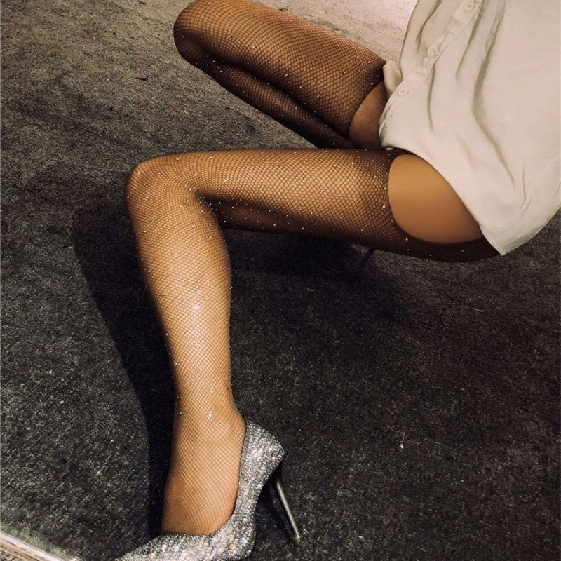 جوارب شبكية مثيرة بثقوب ساخنة وشبكة صيد مفتوحة من أربعة جوانب وجوارب رفيعة من النوع المزودة بثقوب