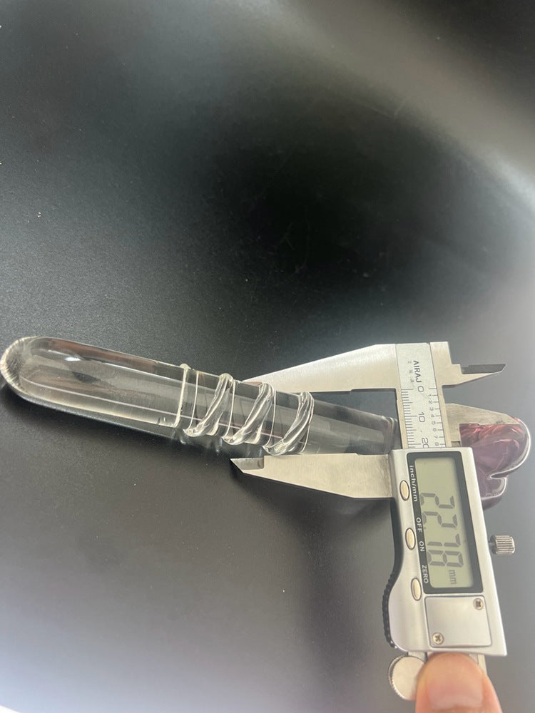 Plum blossom heart spade square crystal glass penis backyard sex female masturbator ice fire stick sex products