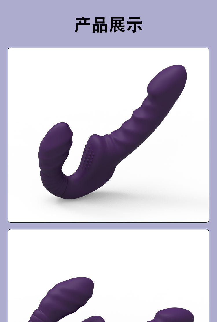 Female masturbator triple shock wearing double-headed dragon lala dildo sex products lesbian les dildo simulation penis