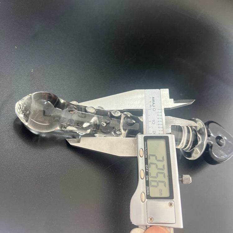 Plum blossom heart spade square crystal glass penis backyard sex female masturbator ice fire stick sex products