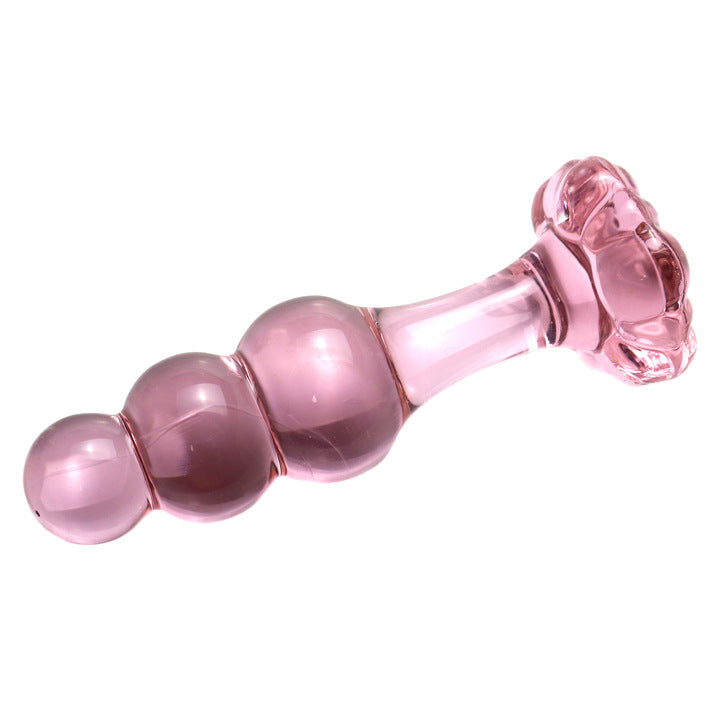 Anal plug pull bead threaded glass anal plug women's primary anal dilation small adult products