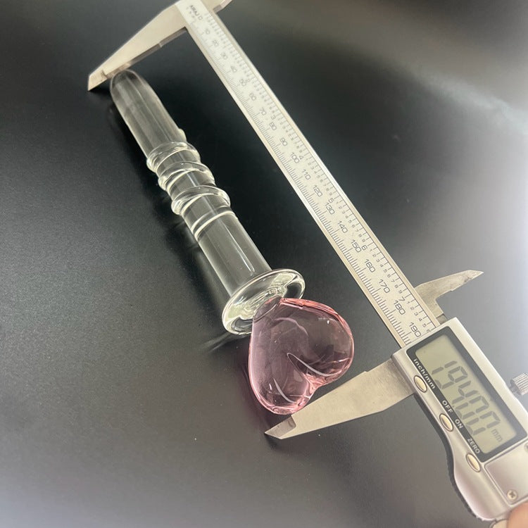 Plum blossom heart spade square crystal glass penis backyard sex female masturbator ice fire stick sex products