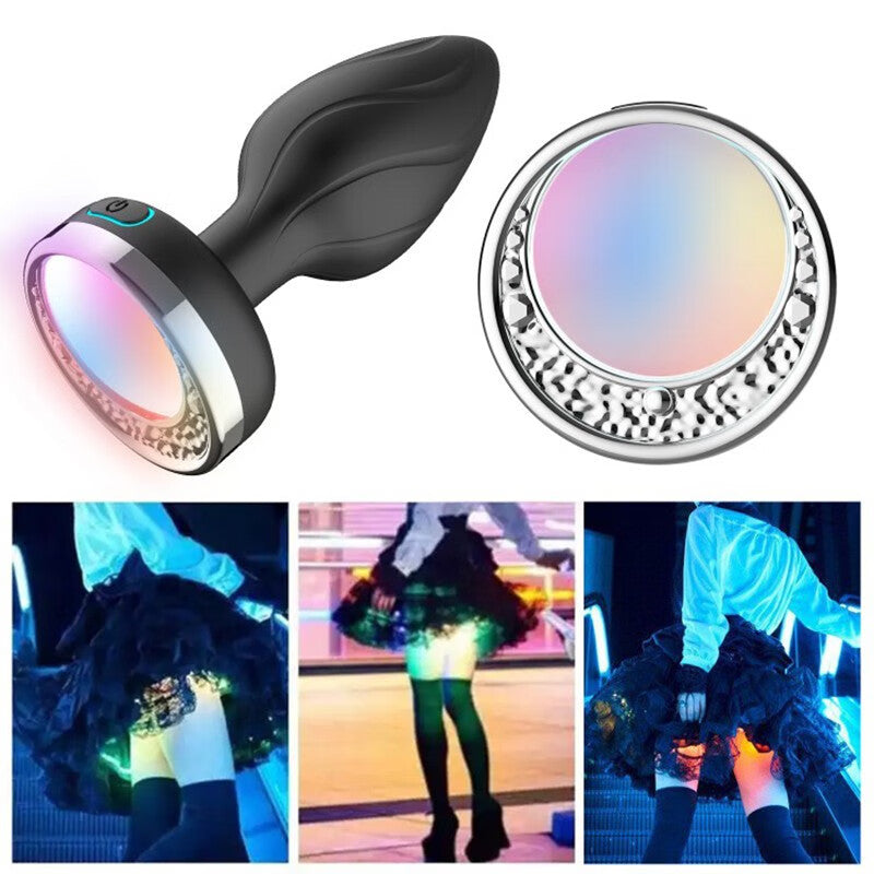 Luminous vibration anal plug for women to go out wearable waterproof bass color luminous anal plug remote control for men