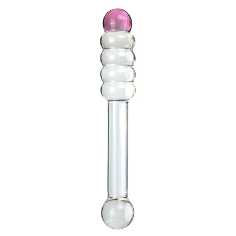 Four-ball blue dot wand adult sex products transparent glass penis couple flirting masturbation female orgasm