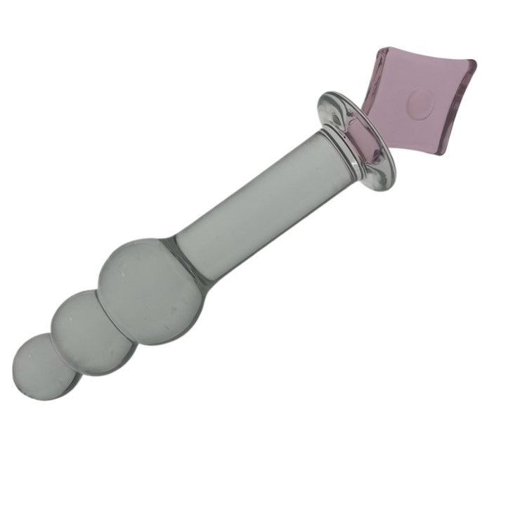 Plum blossom heart spade square crystal glass penis backyard sex female masturbator ice fire stick sex products