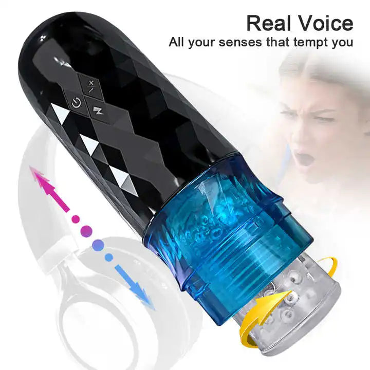 Masturbation Cup Male Telescopic Rotating Masturbator Capsule Auto Sucking Aircraft Cup Piston Sex Products for Man's Vibrators