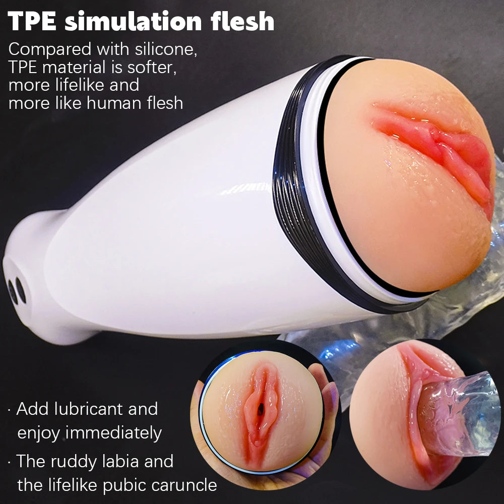 Male Telescopic Rotating Masturbator Automatic Capsule Auto Sucking Telescopic Aircraft Cup Piston Sex Products Man's Vibrators