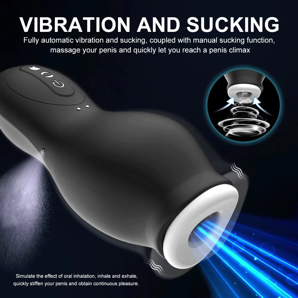 Masturbation Cup Male Telescopic Rotating Masturbator Capsule Auto Sucking Aircraft Cup Piston Sex Products for Man's Vibrators